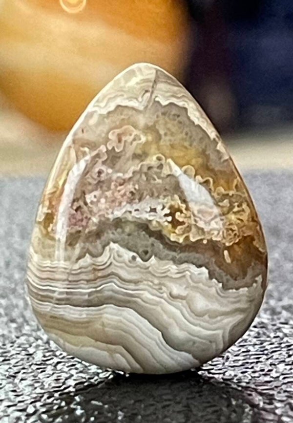 Crazy Lace Agaat edelsteen cabochon druppel, medium