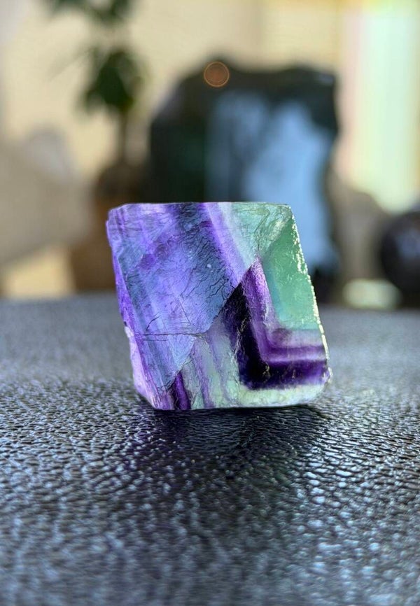 Multicolor Fluoriet octaëder uit China ruw, medium