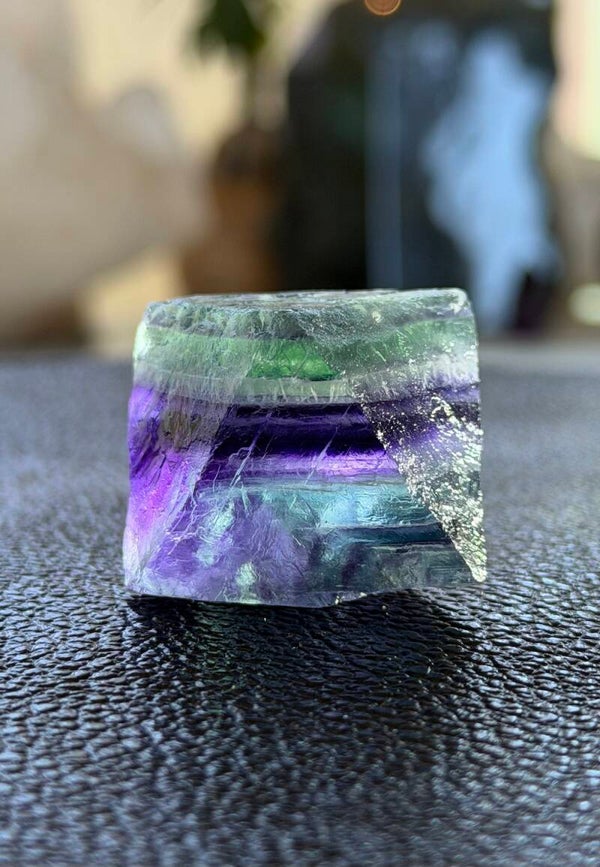 Multicolor Fluoriet octaëder uit China ruw, medium