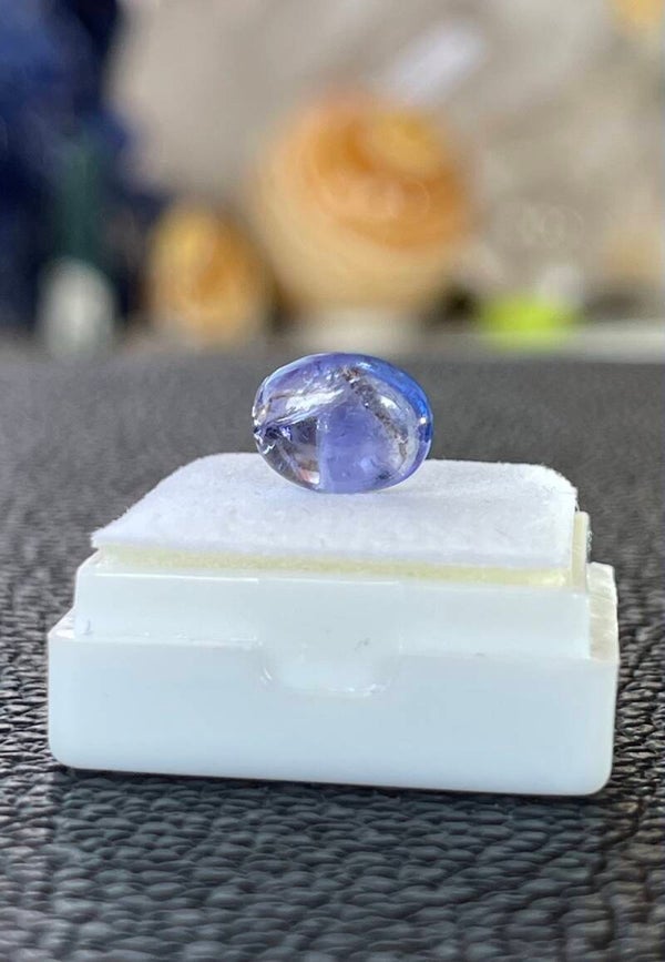 Tanzaniet edelsteen cabochon ovaal, klein