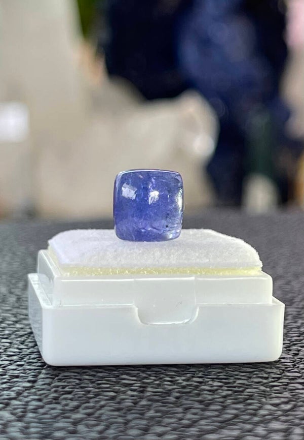 Tanzaniet edelsteen cabochon rechthoek, klein