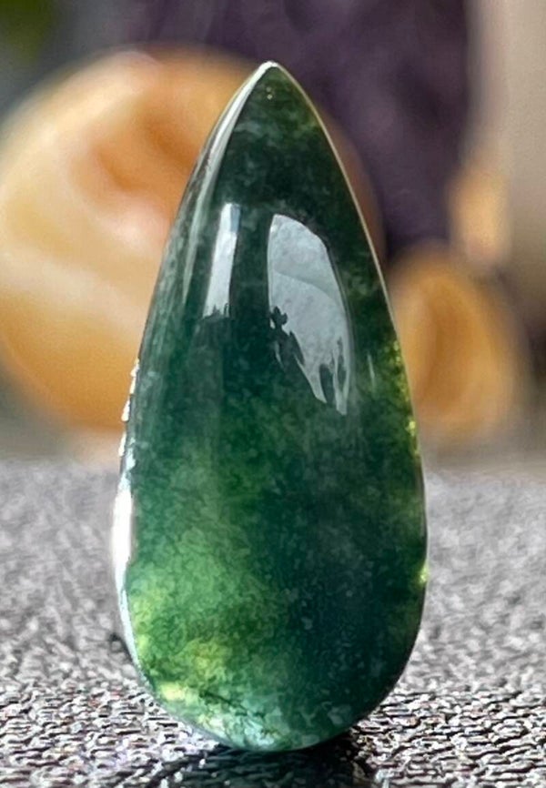 Mosagaat edelsteen cabochon druppel, medium