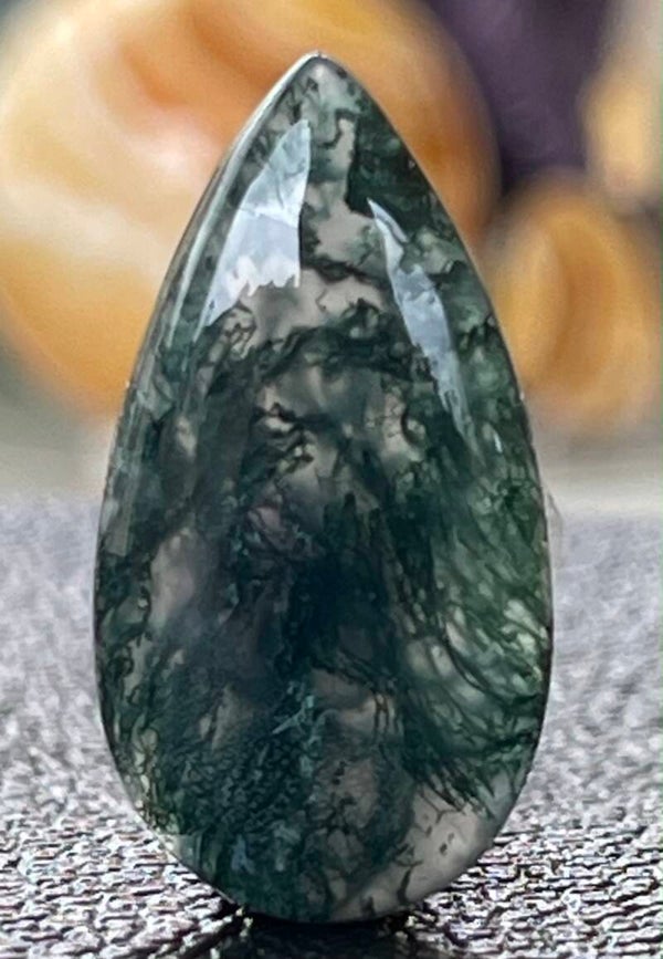 Mosagaat edelsteen cabochon druppel, medium