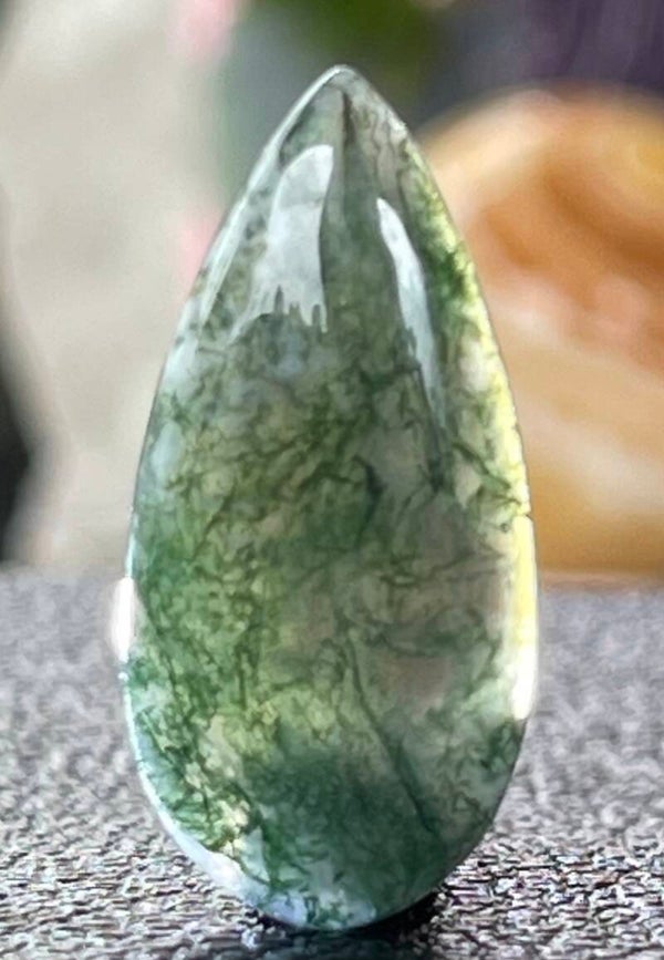 Mosagaat edelsteen cabochon druppel, medium