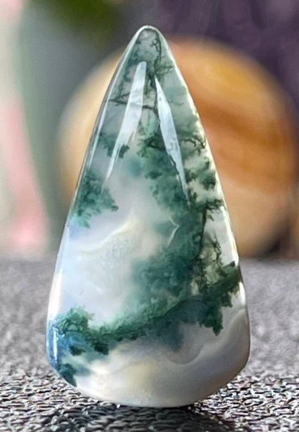 Mosagaat edelsteen cabochon druppel, medium