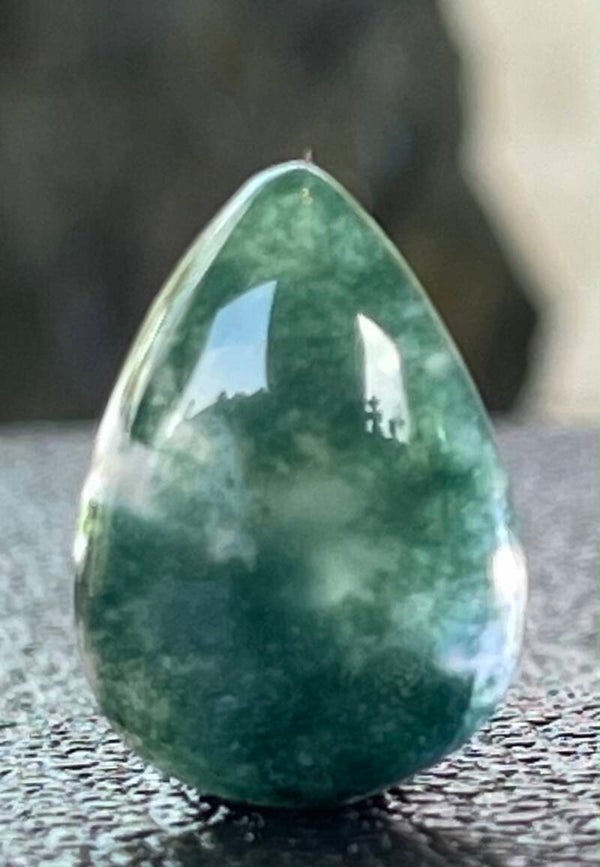 Mosagaat edelsteen cabochon druppel, medium