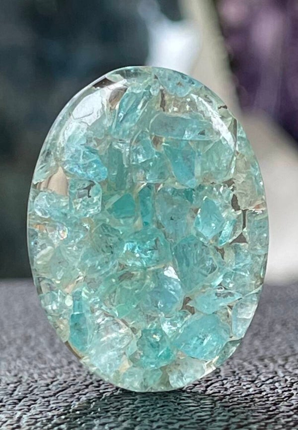 Apatiet edelsteen cabochon ovaal, medium