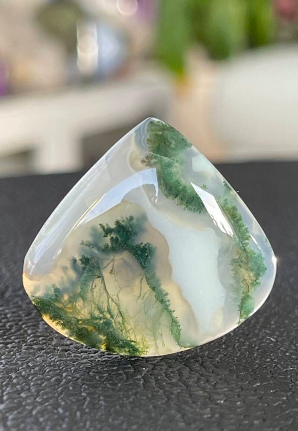 Mosagaat edelsteen cabochon druppel, medium