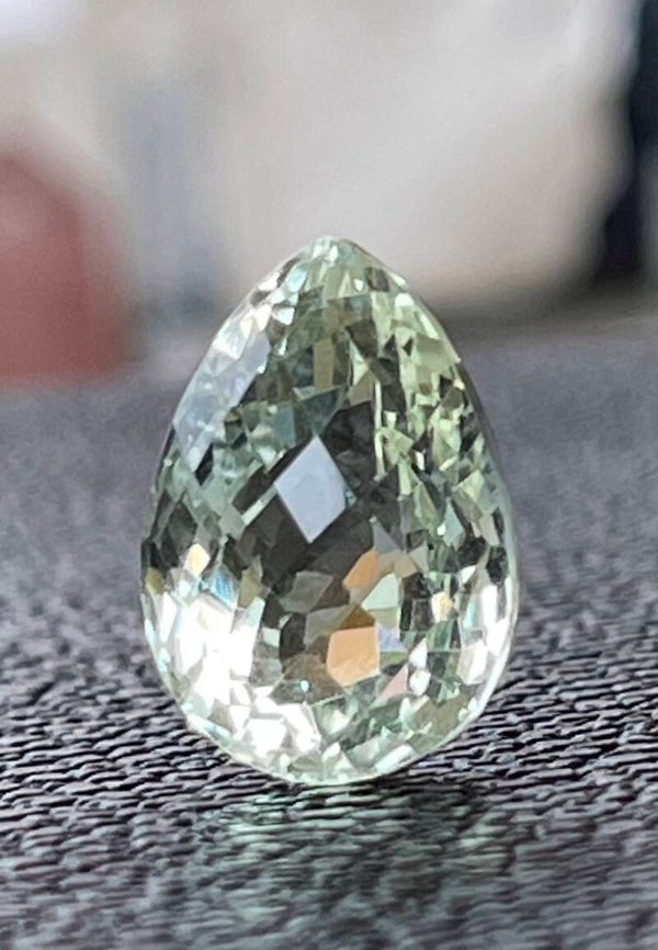 Groene Amethist edelsteen checker facet geslepen druppel, medium