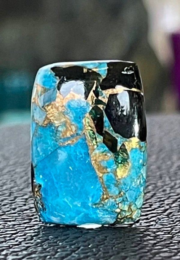 Calciet edelsteen met Koper cabochon rechthoekig, medium