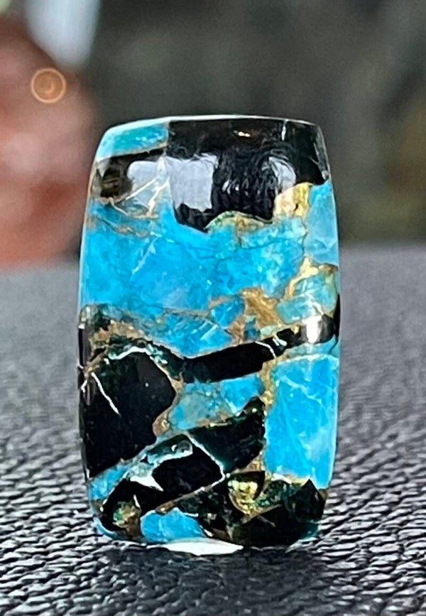 Calciet edelsteen met Koper cabochon rechthoekig, medium