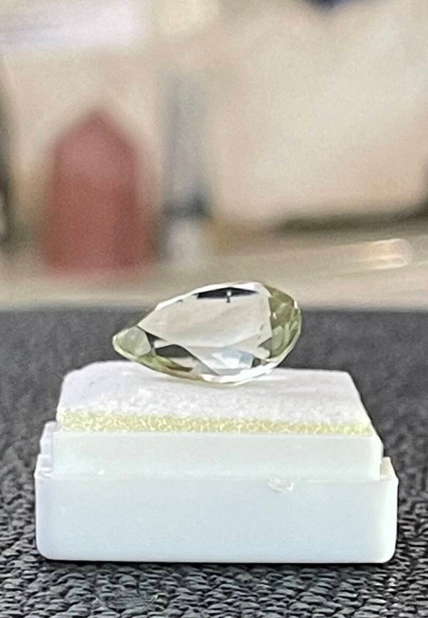 Groene Amethist edelsteen facet geslepen druppel, medium