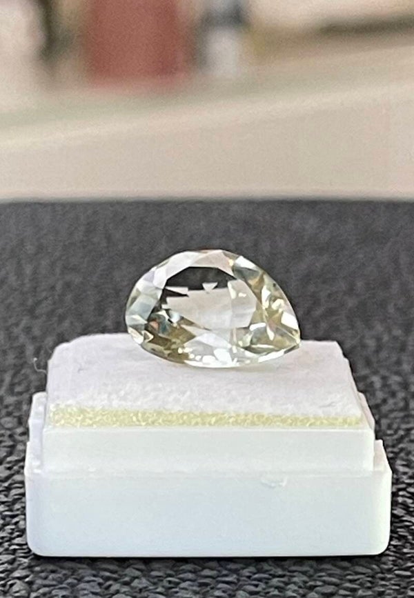 Groene Amethist edelsteen facet geslepen druppel, medium