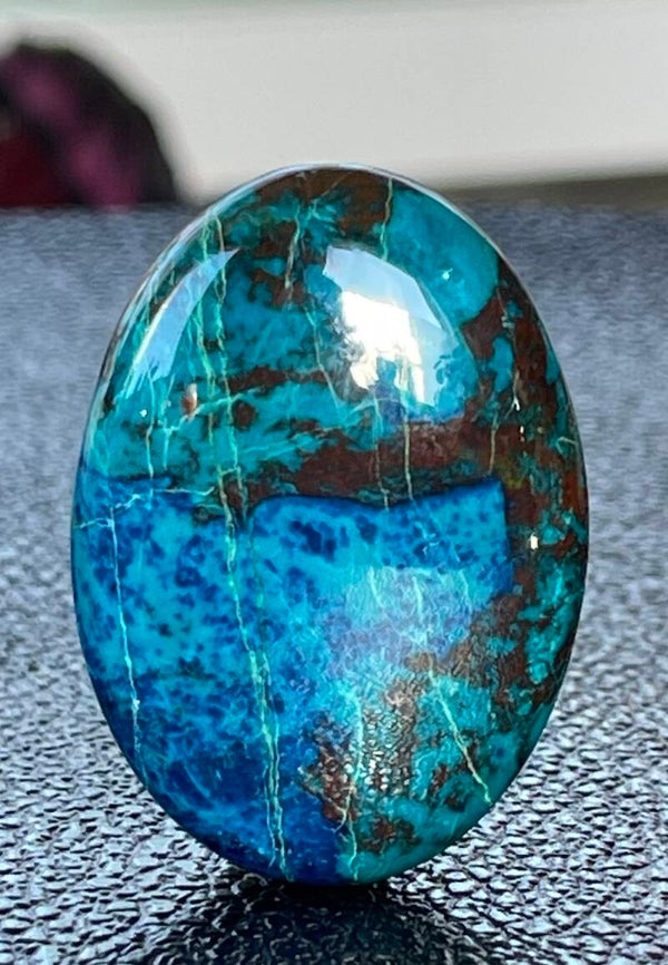 Azuriet Malachiet edelsteen cabochon ovaal, groot