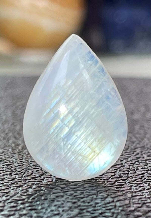 Regenboog Maansteen edelsteen cabochon druppel, medium