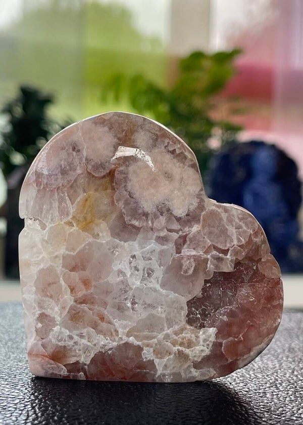 Roze Amethist hart, medium