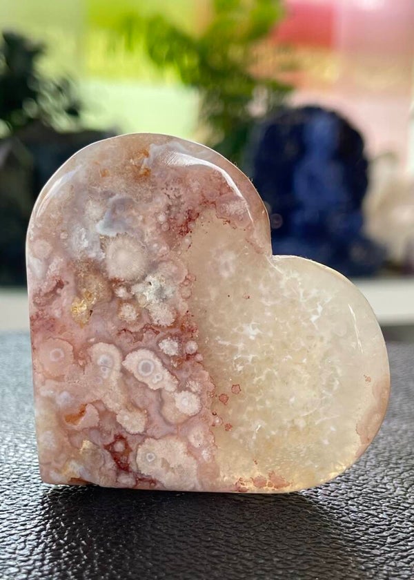 Roze Amethist hart, medium