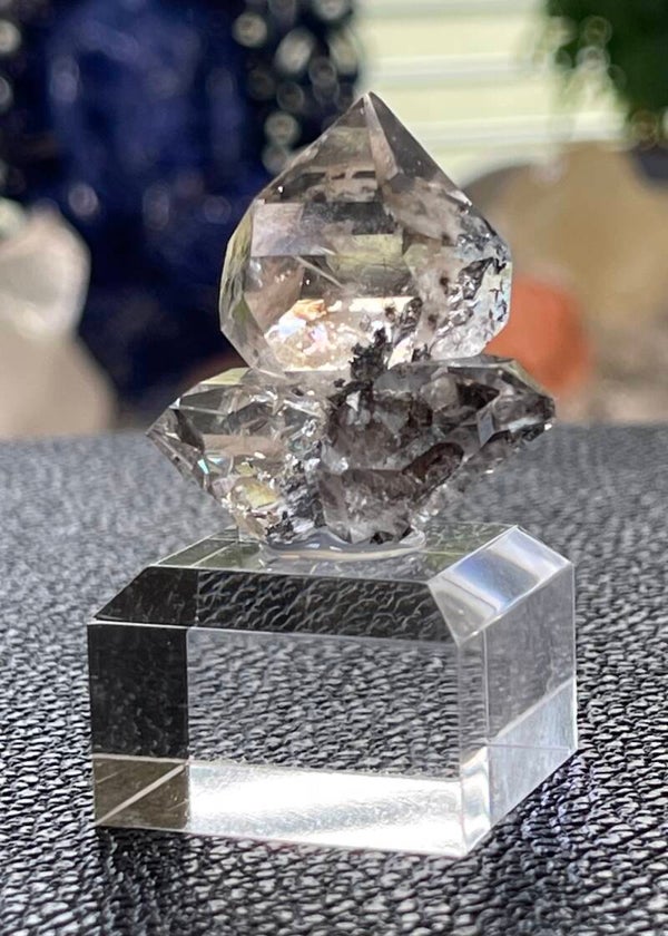 Herkimer Diamant dubbeleinder punten ruw, medium