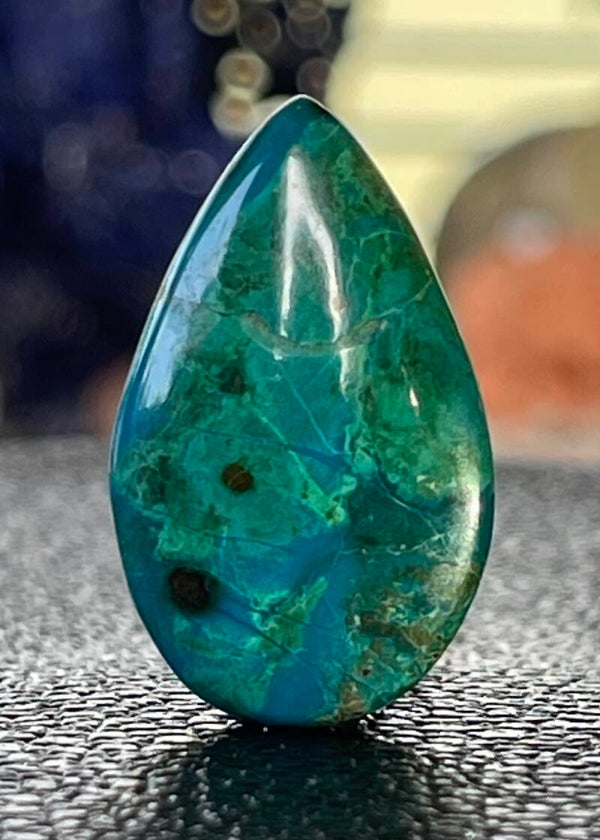 Chrysocolla edelsteen cabochon druppel, medium