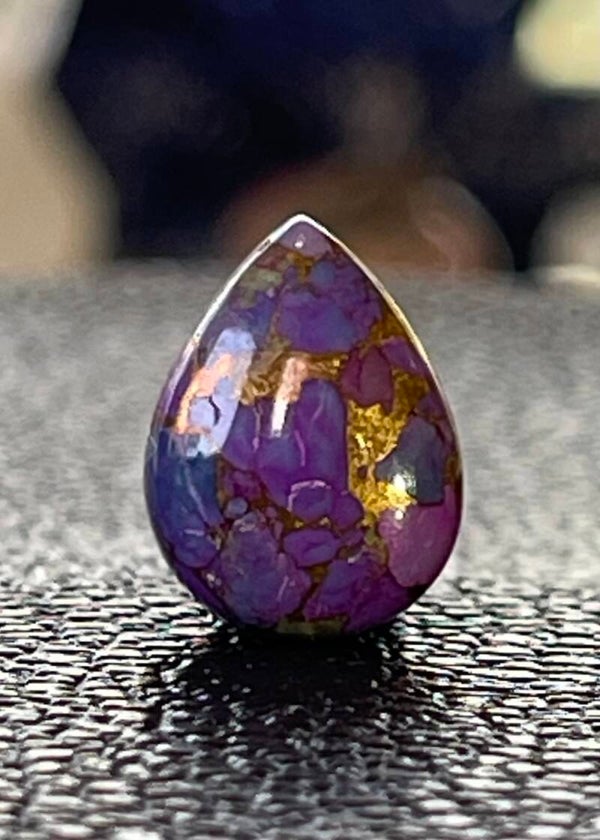 Turkoois edelsteen met Koper cabochon druppel, klein