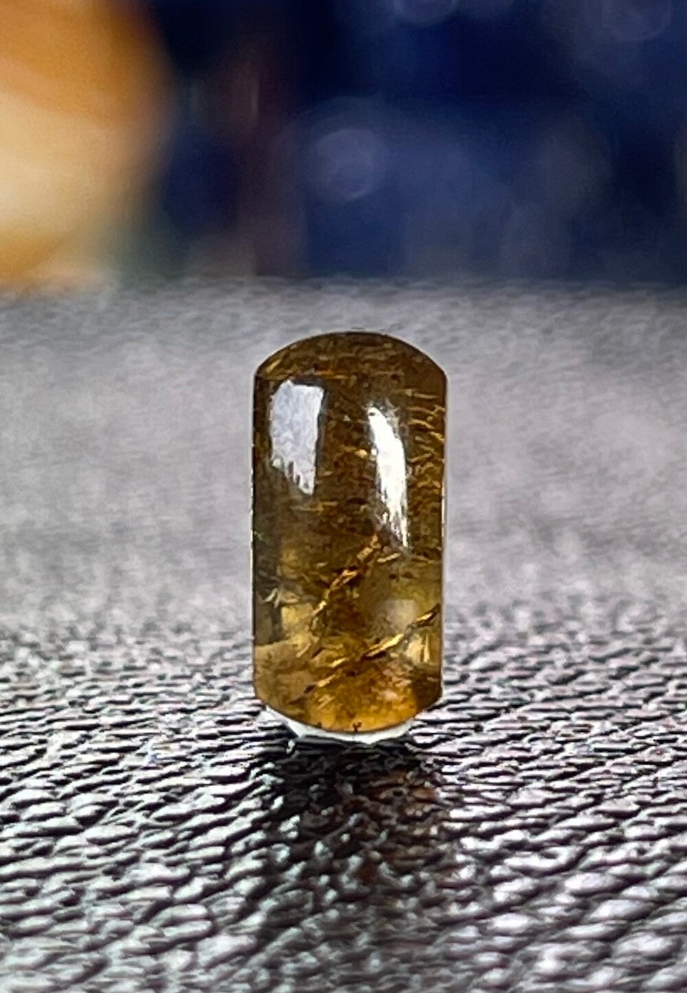 Toermalijn groen-geel edelsteen cabochon rechthoekig, klein