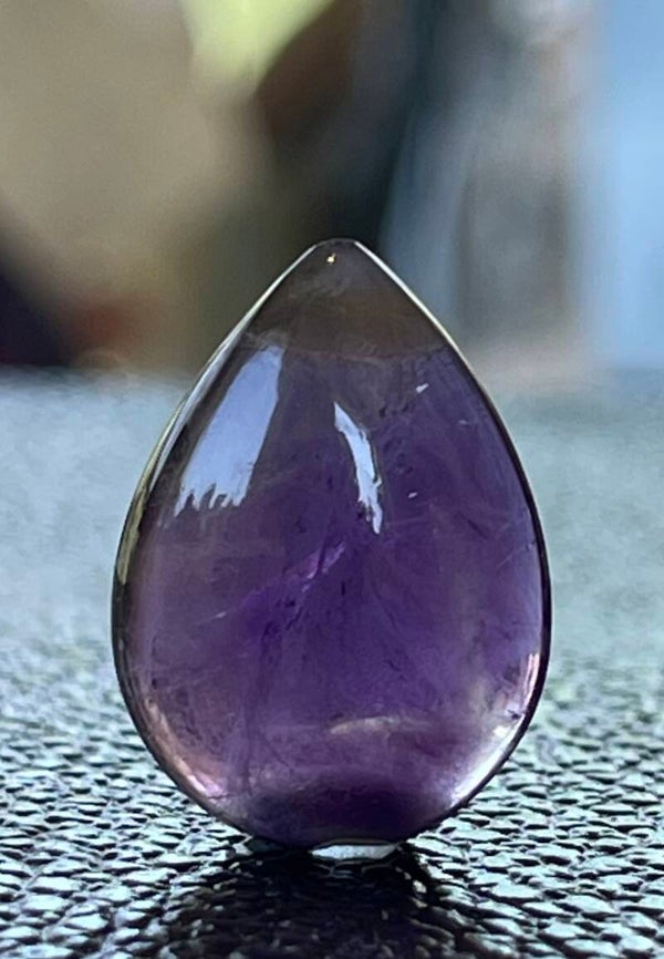 Amethist edelsteen cabochon druppel, medium