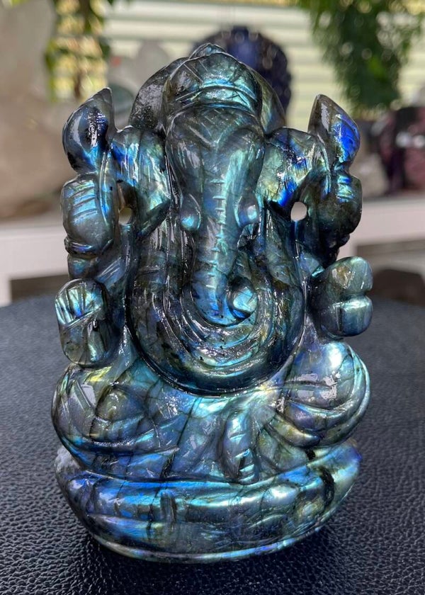 Ganesha beeld van Labradoriet, medium