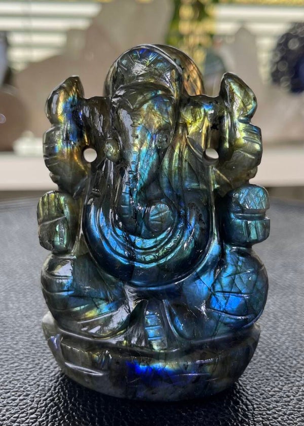 Ganesha beeld van Labradoriet, medium