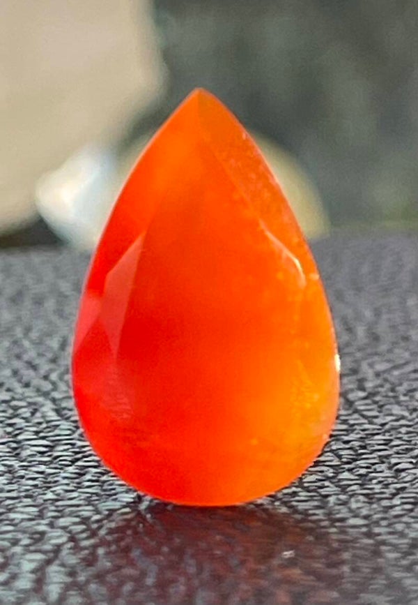 Carneool edelsteen facet geslepen druppel, medium