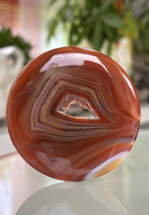Agaat Carneool edelsteen cabochon rond, groot