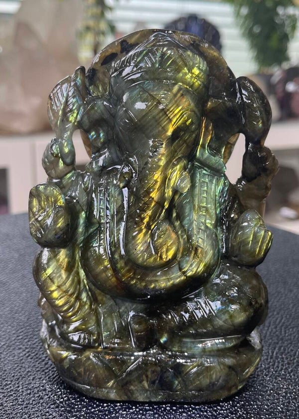 Ganesha beeld van Labradoriet, groot
