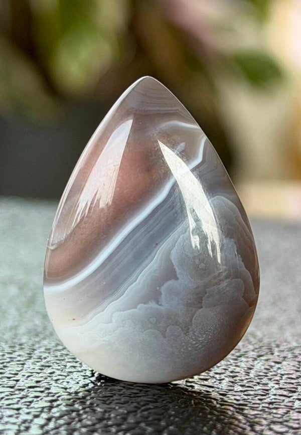 Botswana Agaat edelsteen cabochon druppel, medium