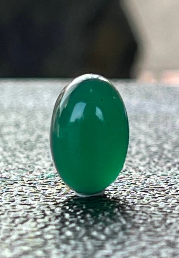 Groene Onyx edelsteen cabochon ovaal, klein