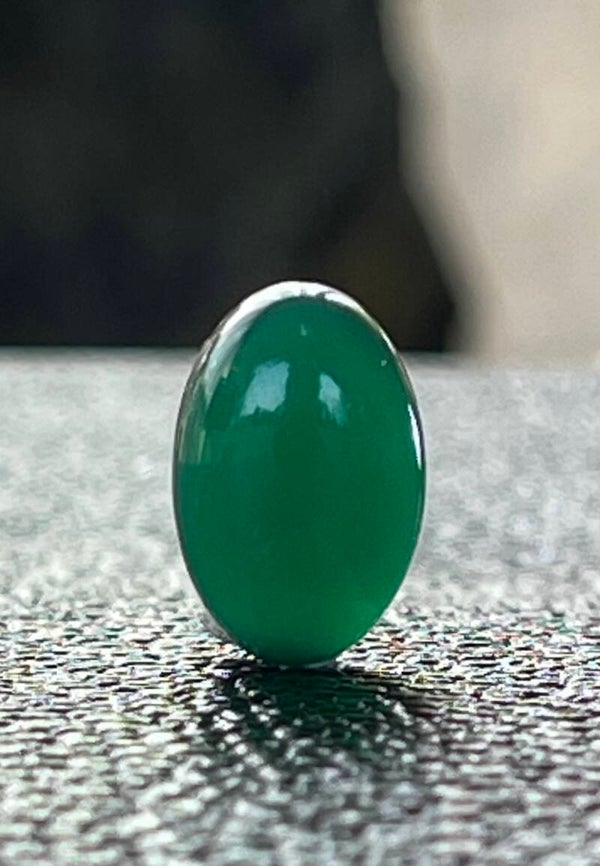 Groene Onyx edelsteen cabochon ovaal, klein