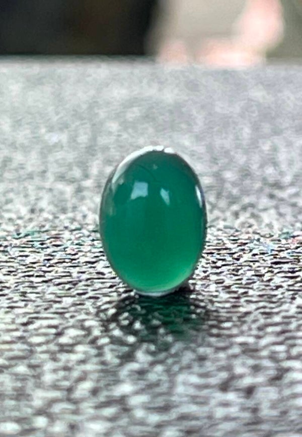 Groene Onyx edelsteen cabochon ovaal, klein