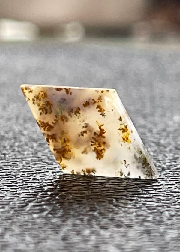 Dendriet Agaat edelsteen cabochon ruit, medium