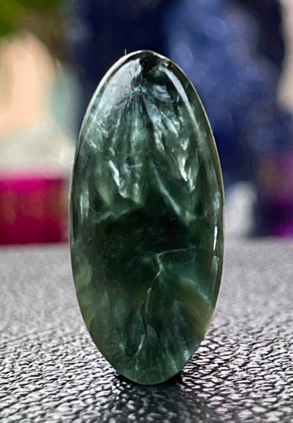 Serafiniet edelsteen cabochon ovaal, medium