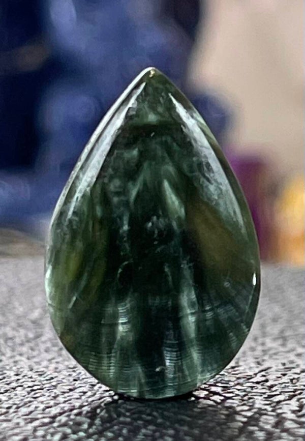 Serafiniet edelsteen cabochon druppel, medium