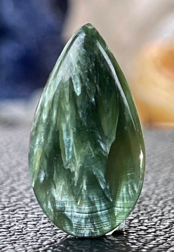 Serafiniet edelsteen cabochon druppel, medium