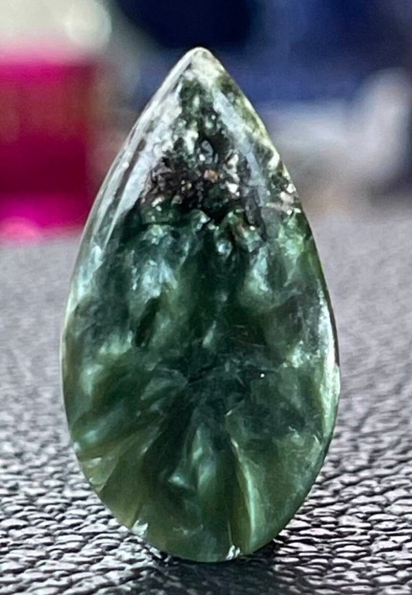 Serafiniet edelsteen cabochon druppel, medium