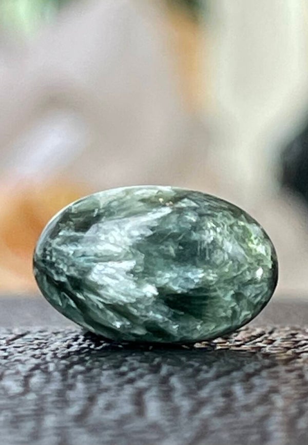 Serafiniet edelsteen cabochon ovaal, klein
