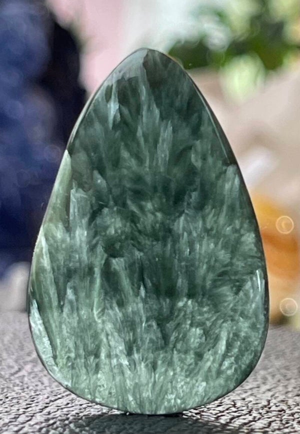 Serafiniet edelsteen cabochon druppel, medium