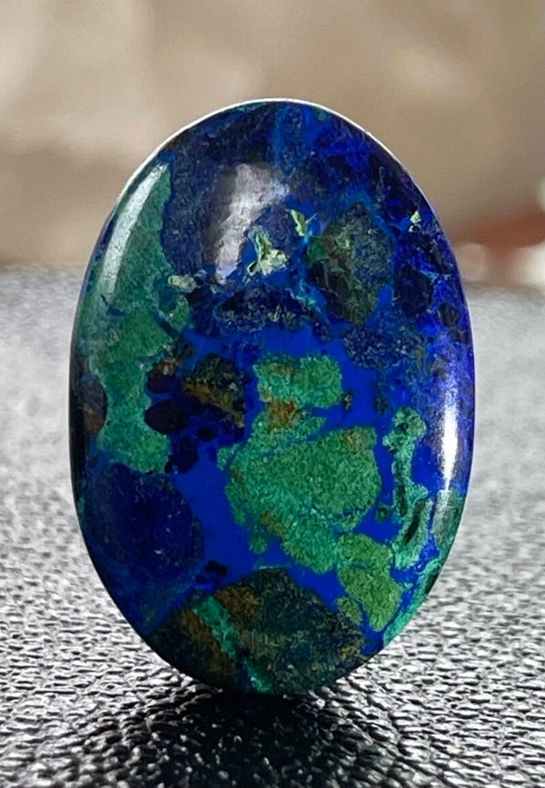 Azuriet en Malachiet edelsteen cabochon samengesteld ovaal, groot