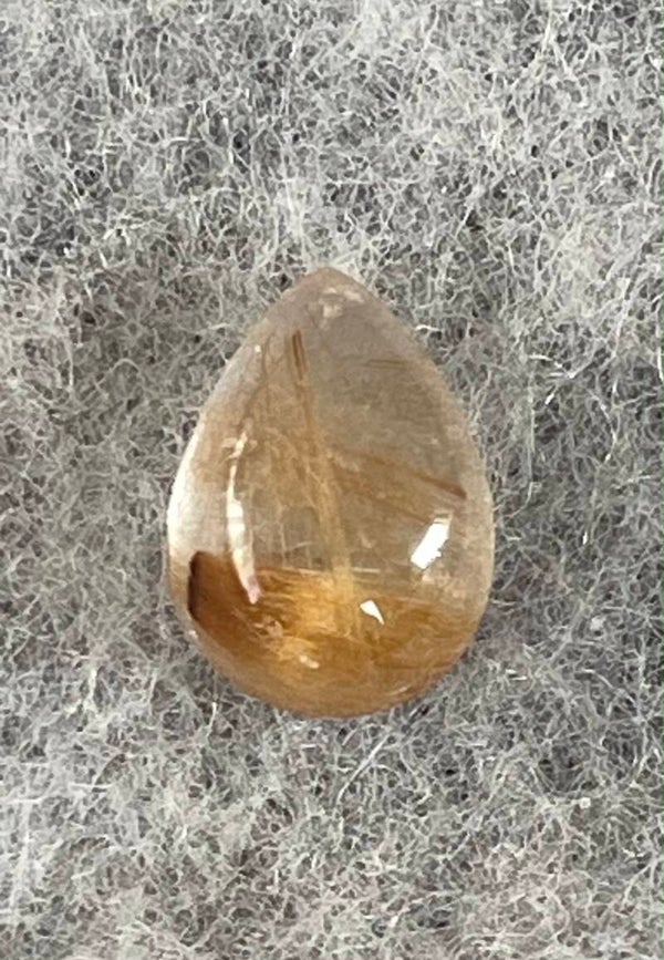Gouden Rutielkwarts edelsteen cabochon, druppel, klein