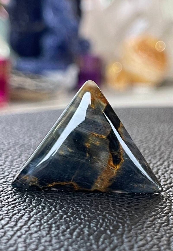 Pietersiet edelsteen cabochon driehoek, medium