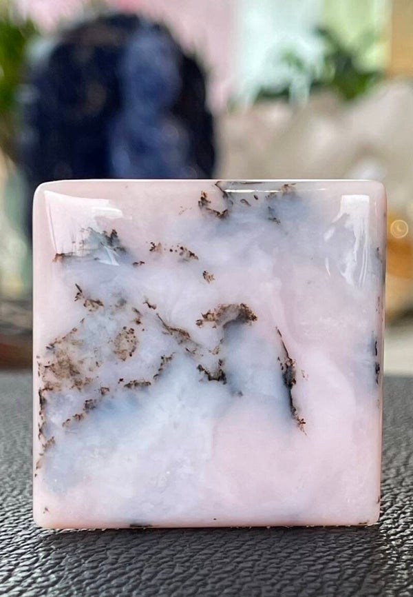 Roze Opaal edelsteen cabochon vierkant, groot