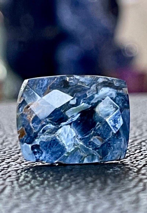 Pietersiet edelsteen checker facet geslepen rechthoekig, medium