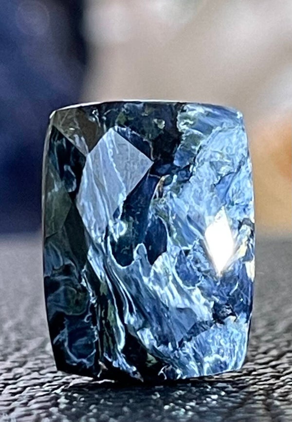 Pietersiet edelsteen checker facet geslepen rechthoekig, medium