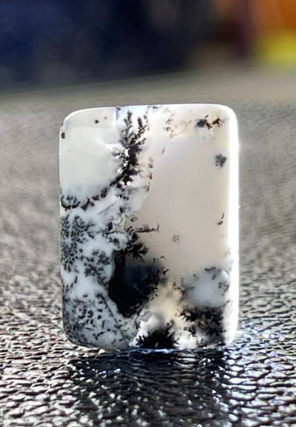Dendriet Agaat edelsteen cabochon rechthoekig, medium