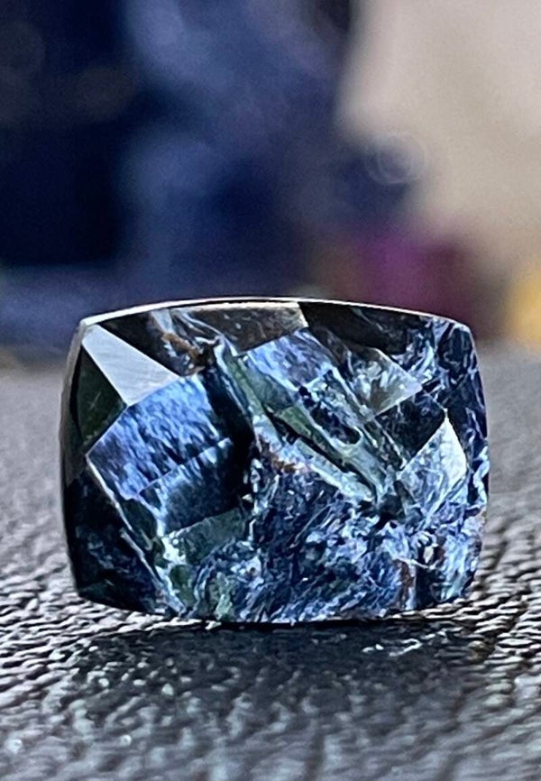 Pietersiet edelsteen checker facet geslepen rechthoekig, medium